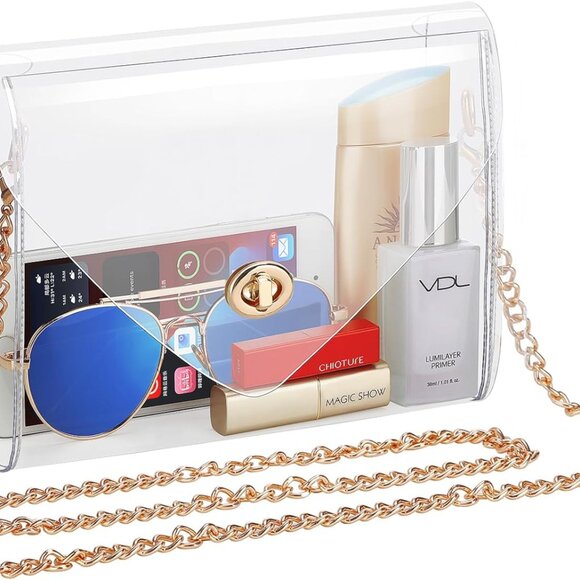 Jewelry - Clear Purse for Women, Clear Bag Stadium Approved, See Through Clear Handbag for